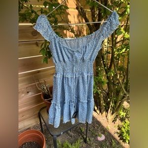 Zaful Leopard Print Blue Dress